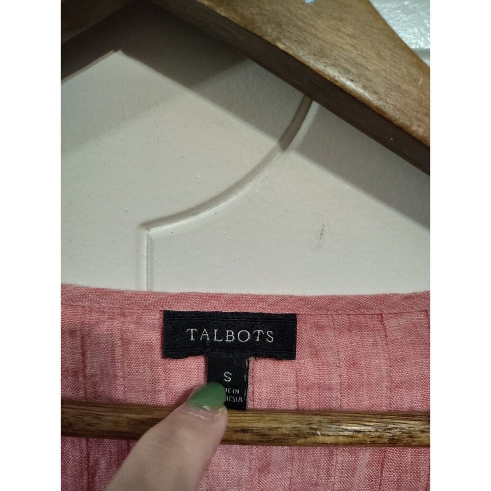 Talbots Lux Soft Red Woven Pleated Boho Western Tunic Shirt Top Small - Picture 2 of 5